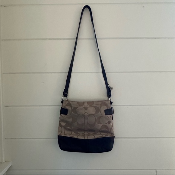 Coach Signature Convertible Crossbody/Shoulder Bag Tan Brown H1149 F18862 - Picture 7 of 16